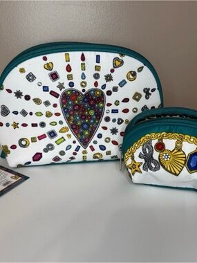 Brighton 2 piece Jewelry Pouch set.  Charmed Love Collection.